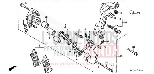FRONT BRAKE CALIPER (2) CB1100SFY de 2000